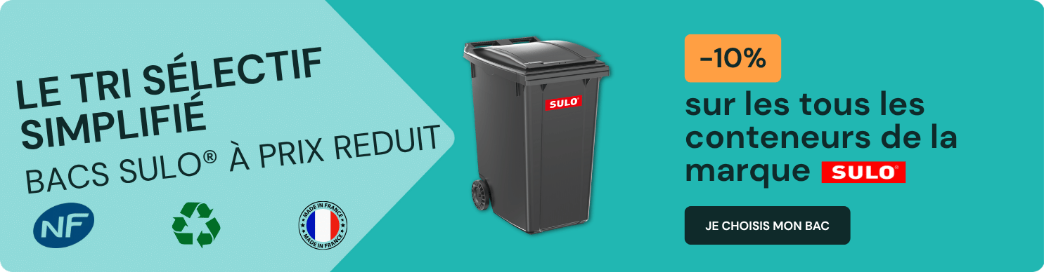 Promo -10 % sur les conteneurs SULO : bacs à déchets pour tri sélectif à prix réduit